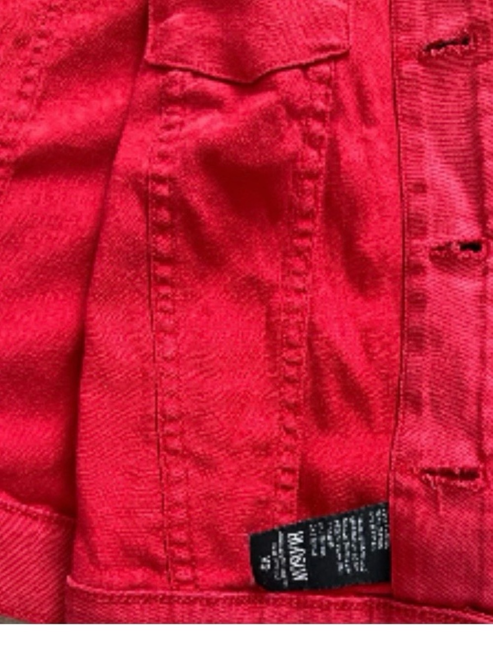 Designer Hudson Jeans Red Women’s  Denim Jacket with Button Front - Picture 4 of 5